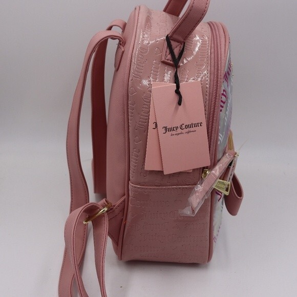Juicy Couture Pink Holo Peek a Bow Mini Back Pack NWT - Picture 5 of 9